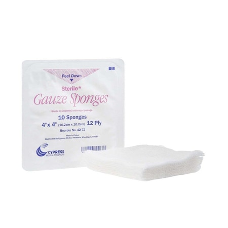 Mckesson Cypress Sterile Gauze Sponge, 4 x 4 Inch, 42-72, 1280PK 983552_CS